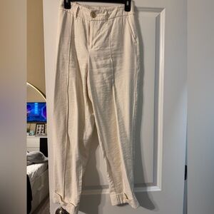 Cream Linen Like Pants
